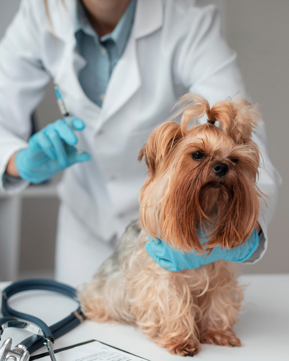 Veterinary team providing urgent care